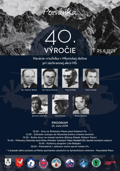 40th Anniversary of the Helicopter Crash in Mlynická dolina/valley